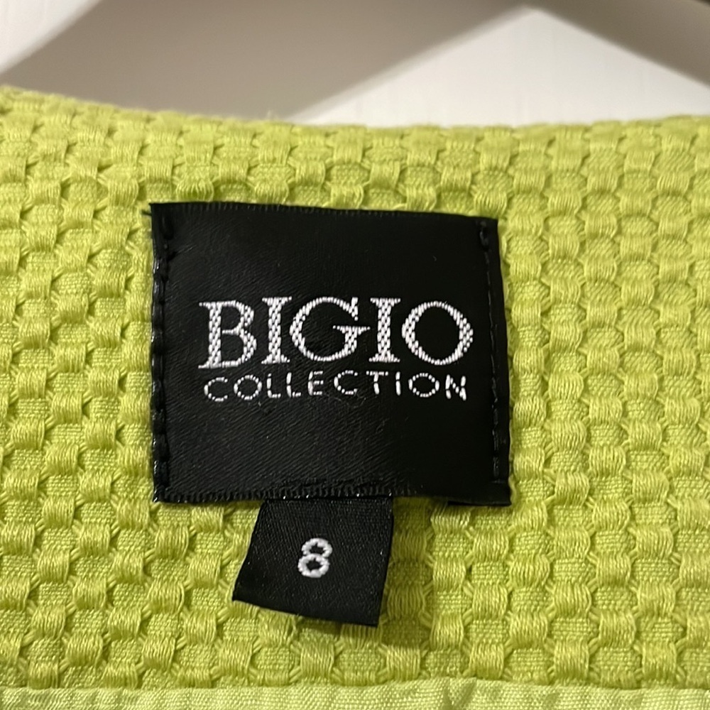 Bigio Collection Green and White Sleeveless Dress Size 8 - Picture 3 of 7